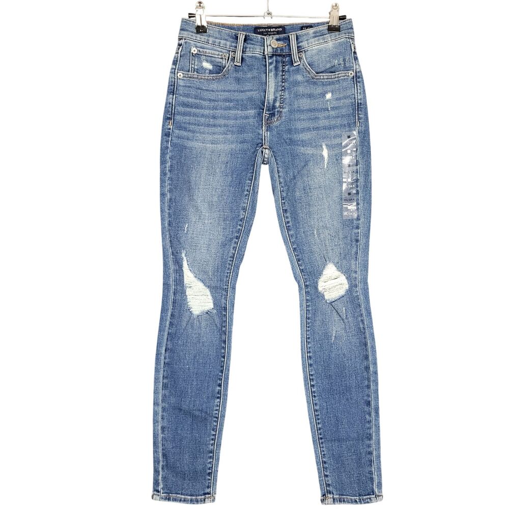 NWT LUCKY BRAND Bridgette High Rise Skinny Ankle Denim Blue Jeans SIZE 00 / 24